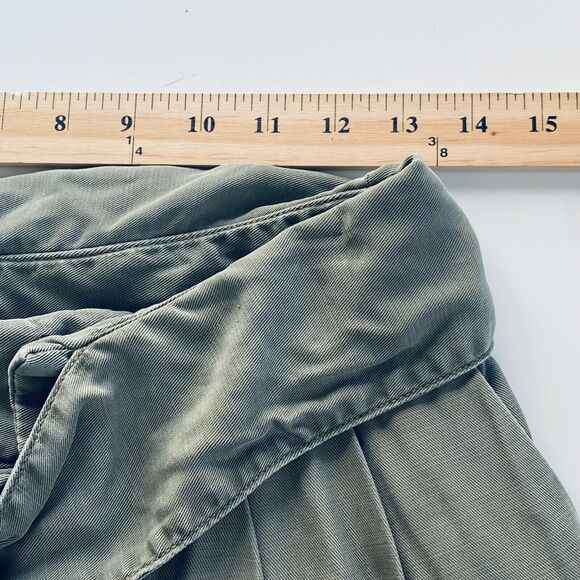 Cartonnier by Anthropologie Pants 2 Olive Green Paper Bag Waist Minimalist - Picture 3 of 7